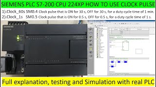 SIEMENS PLC S7200 CPU 224XP CLOCK PULSE memory explanation and testing with real PLC [upl. by Jessalyn]