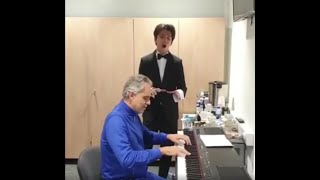 Dimash y Andrea Bocelli  quotBésame muchoquot  31119 [upl. by Leuqram]