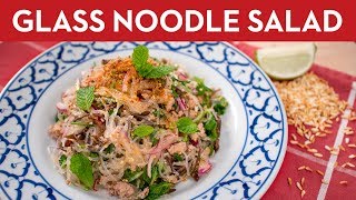 Glass Noodle Salad Laab Woonsen ลาบวุ้นเส้น  Thai Recipe [upl. by Iddo]