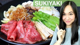 REZEPT Sukiyaki  Japanischer Eintopf  Hot Pot  Fondue  Bestes Wagyu Rindfleisch [upl. by Artemisa]