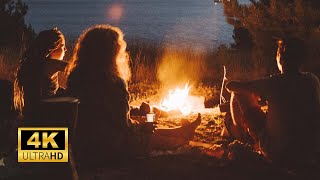 Lake Fireplace 4K  Cozy Relaxation 🏕️ [upl. by Doyle906]