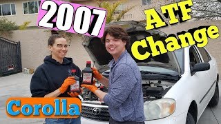 2007 Toyota Corolla Transmission Fluid Change AMSOIL ATF [upl. by Brocklin]