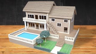 Maqueta de una casa de cartón Tutorial [upl. by Einwat]