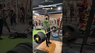 200kg deadlift with struggle and bad form 😢😢 deadlift conventionaldeadlift deadliftworkout [upl. by Dloreh]