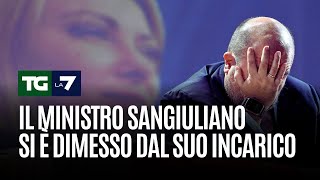 Il ministro Sangiuliano si è dimesso dal suo incarico [upl. by Ichabod]