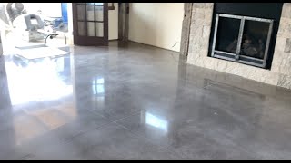 Concrete Polishing inside a home We made this room shine [upl. by Oner]