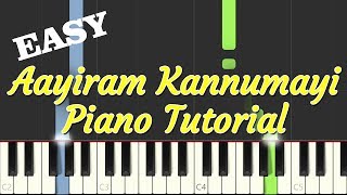 Aayiram Kannumayi Piano Tutorial  Malayalam Song  EASY [upl. by Yrakcaz]