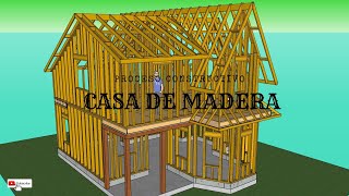 Proceso constructivo de una casa de madera segundo nivel y techo Pt 2 [upl. by Neiman]