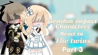 Genshin impact characters react to the twins l part 3 l angst l f mc [upl. by Annhej]