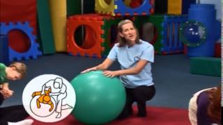 Flying Forward Roll Over Ball  My Gym at Home  BabyFirst TV [upl. by Kynan]