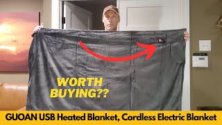 Worth It GUOAN USB Heated Blanket Cordless Electric Portable Heated Throw With 20000mAH Battery [upl. by Nylzaj]