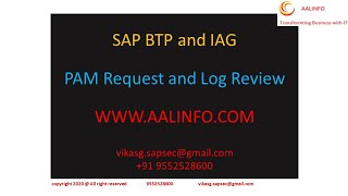 SAP BTP and IAG PAM Access request  AALINFO [upl. by Hamaso319]