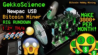 GekkoScience Newpac USB Bitcoin Mining Rig Rundown ⛏️ 12 THs Low Power amp Silent  JTC11 [upl. by Nylrem]