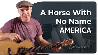 A Horse With No Name Easy Guitar Lesson  America [upl. by Trina]