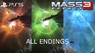 Mass Effect 3 Legendary Edition Remastered  All Four Main Endings 1080p PS5 [upl. by Zevahc]