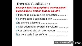 COD et COI  Exercice dapplication [upl. by Yrogreg]