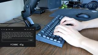 Leopold FC980C 30g vs 45g Topre Typing Comparison [upl. by Carola]