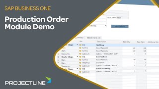 SAP Business One Production Order  Demo for Manufacturing SMEs [upl. by Oliric]