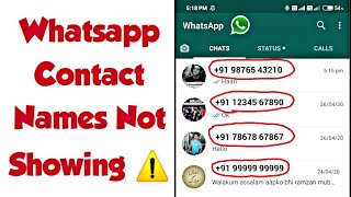 How To Fix Whatsapp Not Showing Contact Name  Whatsapp Pe Contact Kaise Show Kare [upl. by Ide]