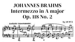 Brahms Intermezzo in A major Op 118 No 2  audio and sheet music Peters Edition [upl. by Russel836]