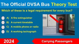 DVSA Bus and Coach PCV Licence Theory Test and Answers  Carrying passengers 2024 [upl. by Orecul]