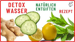 🚀DETOX WASSER REZEPT✅ Wasser mit Zitrone Gurken Ingwer und Minze I Zitronenwasser I Gurken Wasser [upl. by Hertz435]