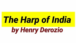 The Harp of India by Henry Derozio in hindi [upl. by Ainahpets]