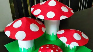 How to make create paper mushroom craft  paper mushroom  DIY mushroom craft  paper craft [upl. by Wyler]