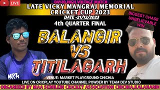 🔴LIVE🔴TITILAGARH VS BALANGIR 🔴DAY10 VMMC 2023 CHICHIAA KALAHANDI🔴4th QUARTER FINAL MATCH🔴 [upl. by Ahsinroc]