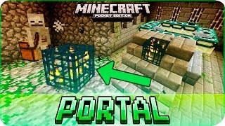 Minecraft PE Seeds  END PORTAL with MONSTER SPAWNER Stronghold Seed MCPE 105  10 [upl. by Radbun]