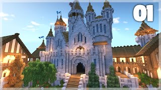 Minecraft How to Build a Medieval Castle  Huge Medieval Castle Tutorial  Part 1 [upl. by Seys]