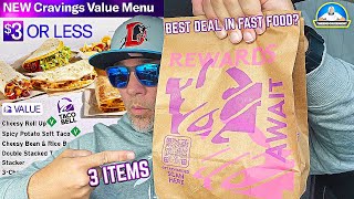 Taco Bell® NEW Cravings Value Menu Review 🌮🔔  FullSize Items ALL Under 3  theendorsement [upl. by Halley]