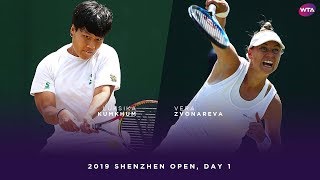 Luksika Kumkhum vs Vera Zvonareva  2019 Shenzhen Open Day 1  WTA Highlights [upl. by Infield]