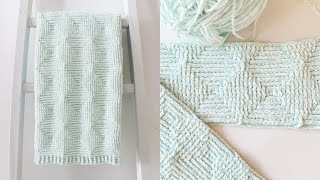 Crochet Ribbed Diamond Blanket [upl. by Llerryt]