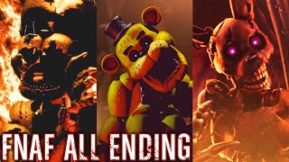 Five Nights at Freddys  All Endings 20142021 Canon Only [upl. by Crisey958]