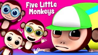 cinco pequeños monos  Canciones Infantiles  Five Little Monkeys  Kids ABC TV Español [upl. by Meda]