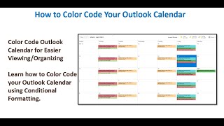 How to Color Code Your Outlook Calendar [upl. by Ettenoj990]