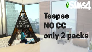 How to Make a Teepee in The Sims 4 using TOOL  tutorial  NO CC  Tent for Kids Room [upl. by Nylynnej97]