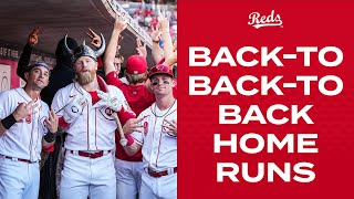 Reds blast BACKTOBACKTOBACK home runs [upl. by Cavit931]