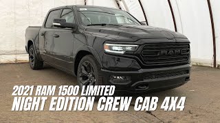 2021 RAM 1500 Limited Night Edition Crew Cab 4x4  Walkaround Review [upl. by Nnylrats]