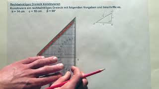 Tutorial Rechtwinkliges Dreieck konstruieren [upl. by Nilat412]