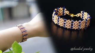 DIY beading bracelet with swarovski crystal bicones beads and seed beads [upl. by Orsino]