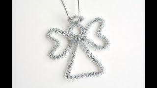 How to Make Pipe Cleaner Angel Ornaments [upl. by Nekcarb]