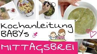 Babybrei selber kochen  Babys vollständiger Mittagsbrei  Nachtisch [upl. by Leanard40]