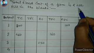 Complete the Table l TC TFC TVC AVC AC MC I PRODUCTION COST [upl. by Eugene]