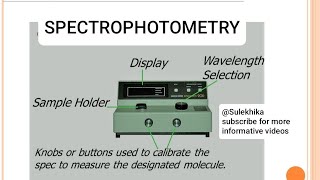 Spectrophotometry  Spectrophotometer  Beer’sLambert’s Lawmedicalparamedicalbiochemistrybmlt [upl. by Thier]