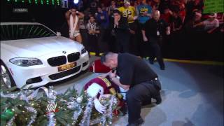 Alberto Del Rio accidentally hits Santa Claus with his car Raw Dec 24 2012 [upl. by Aydidey]