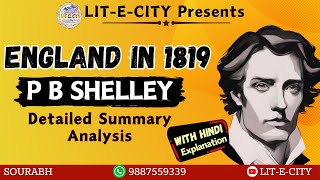 England in 1819 by Shelley A detailed Analysis In Hindi also [upl. by Fayina]