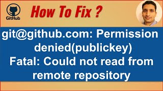 How to fix github permission denied publickey fatal could not read from remote repository [upl. by Araj]