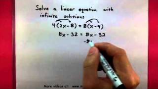 Algebra  Solve a linear equation with infinite solutions [upl. by Erasmus]